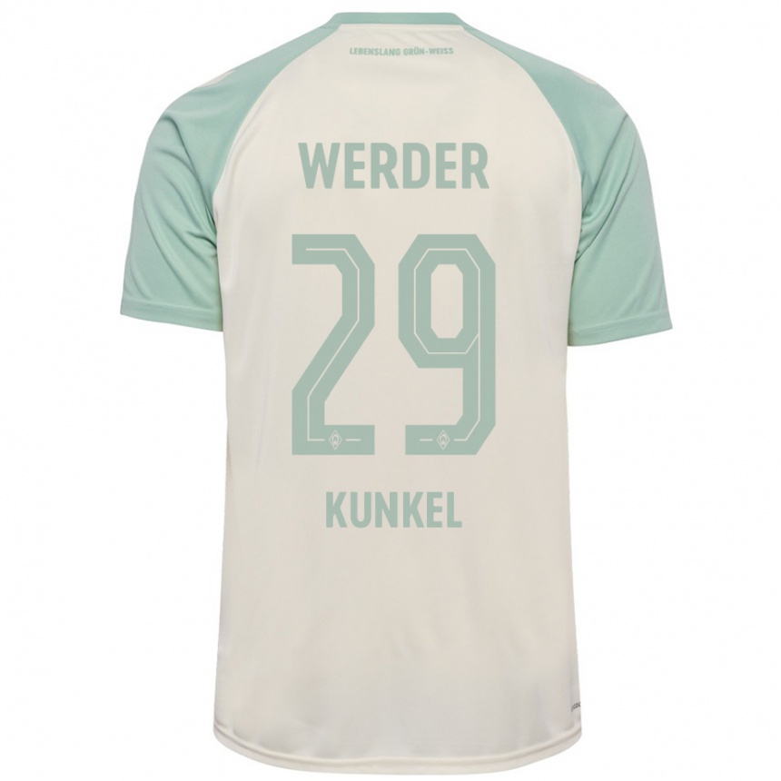 Niño Fútbol Camiseta Melina Kunkel #29 Blanquecino Verde Claro 2ª Equipación 2024/25