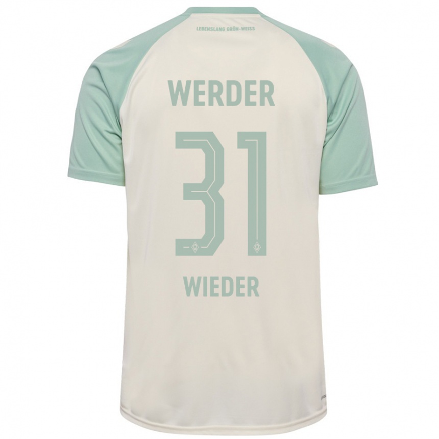 Niño Fútbol Camiseta Verena Wieder #31 Blanquecino Verde Claro 2ª Equipación 2024/25