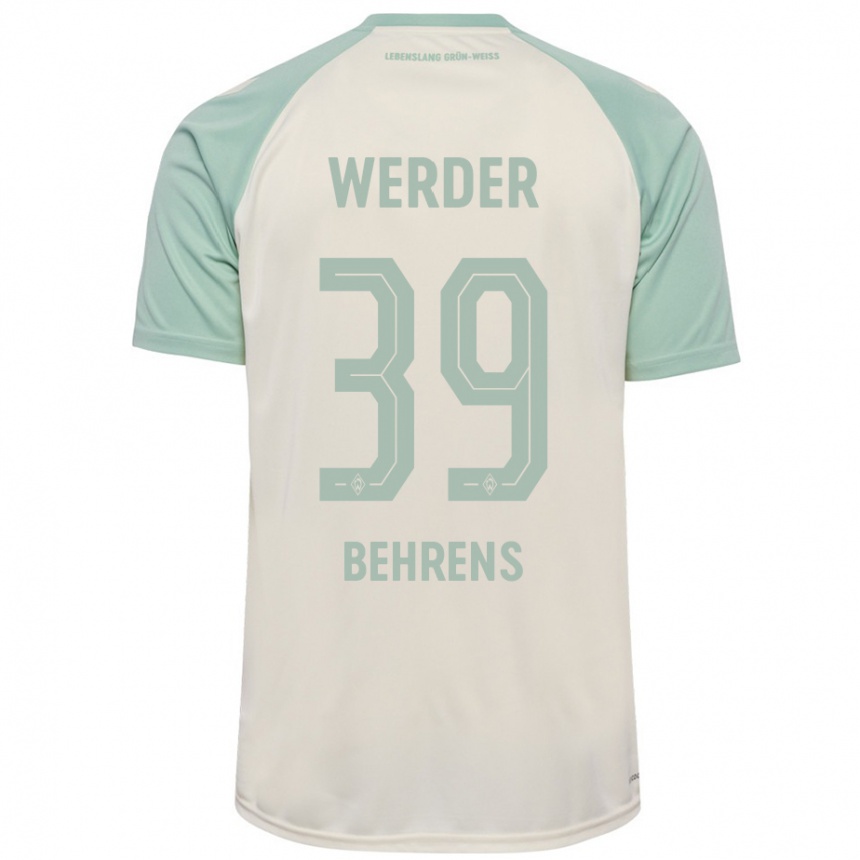 Niño Fútbol Camiseta Jette Behrens #39 Blanquecino Verde Claro 2ª Equipación 2024/25