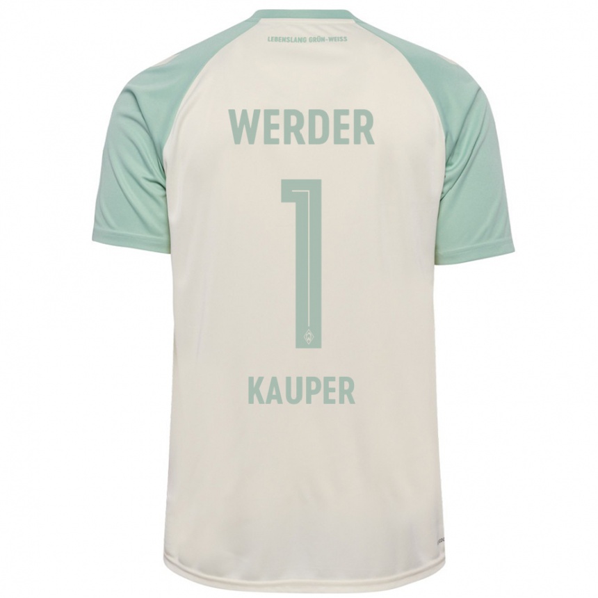 Niño Fútbol Camiseta Ben Käuper #1 Blanquecino Verde Claro 2ª Equipación 2024/25