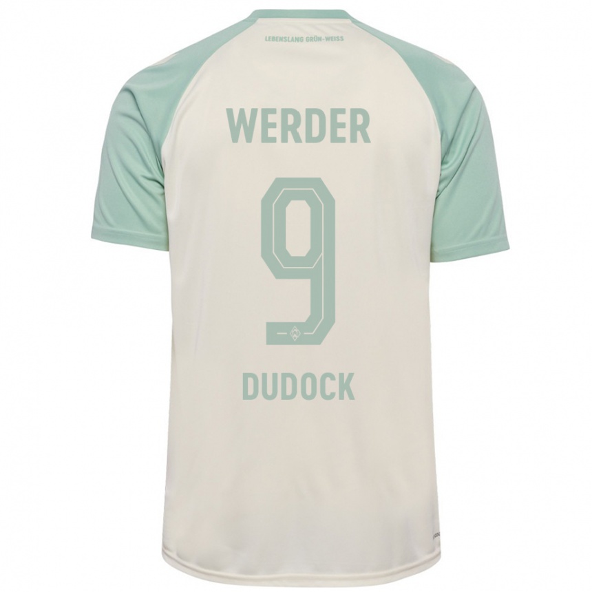 Niño Fútbol Camiseta Joshua Dudock #9 Blanquecino Verde Claro 2ª Equipación 2024/25