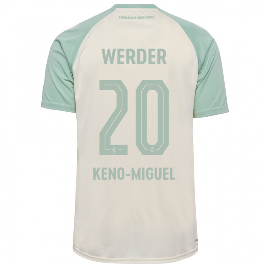 Niño Fútbol Camiseta Keno-Miguel Meyer #20 Blanquecino Verde Claro 2ª Equipación 2024/25