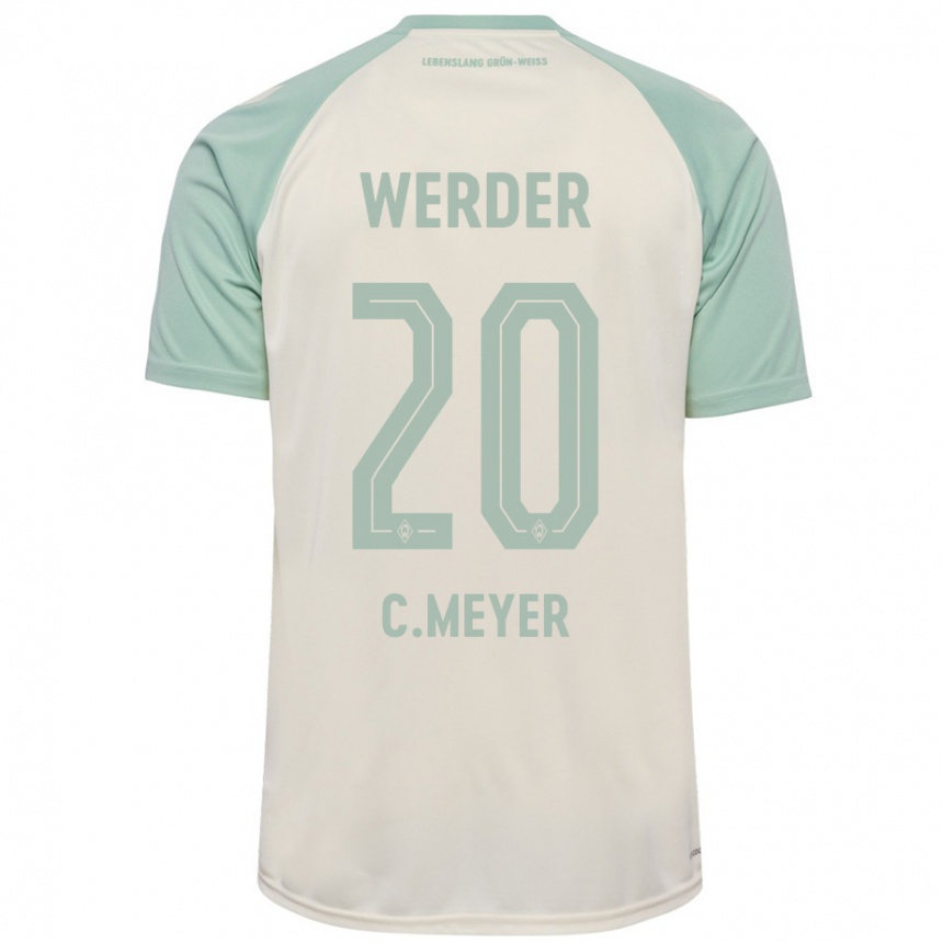 Niño Fútbol Camiseta Christin Meyer #20 Blanquecino Verde Claro 2ª Equipación 2024/25