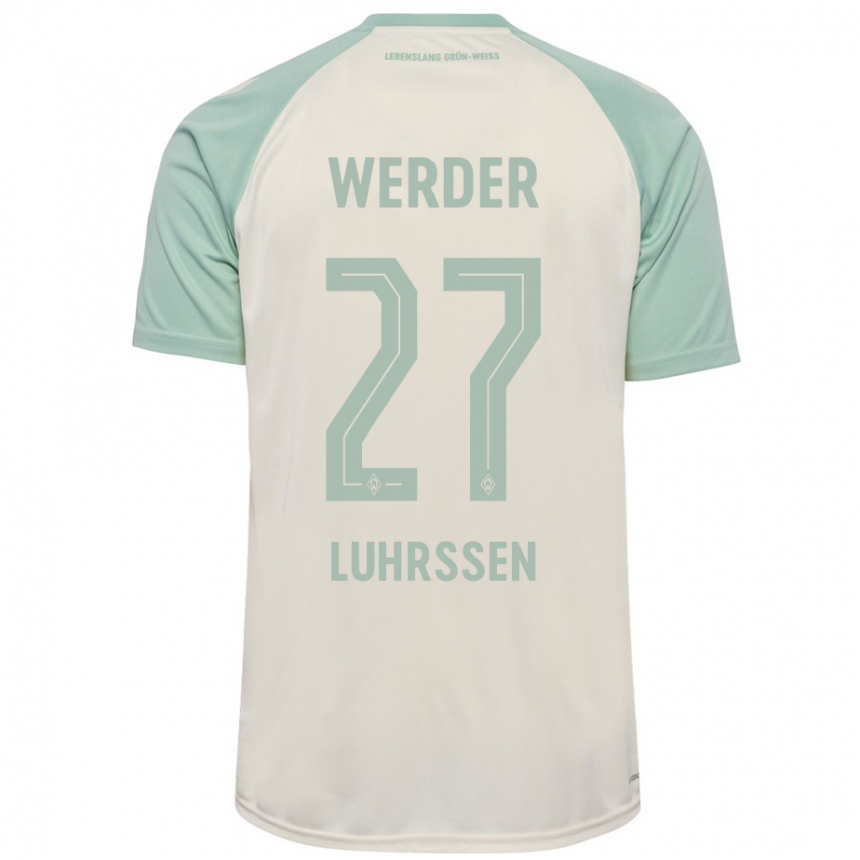 Niño Fútbol Camiseta Nina Luhrssen #27 Blanquecino Verde Claro 2ª Equipación 2024/25