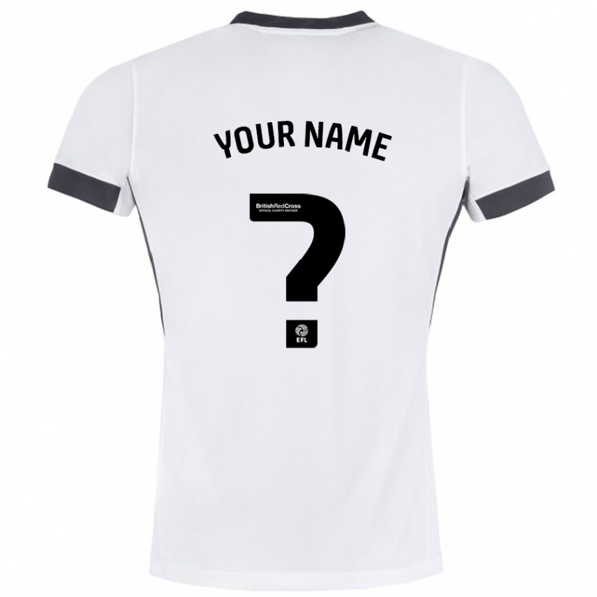 Niño Fútbol Camiseta Su Nombre #0 Blanco Negro 2ª Equipación 2024/25