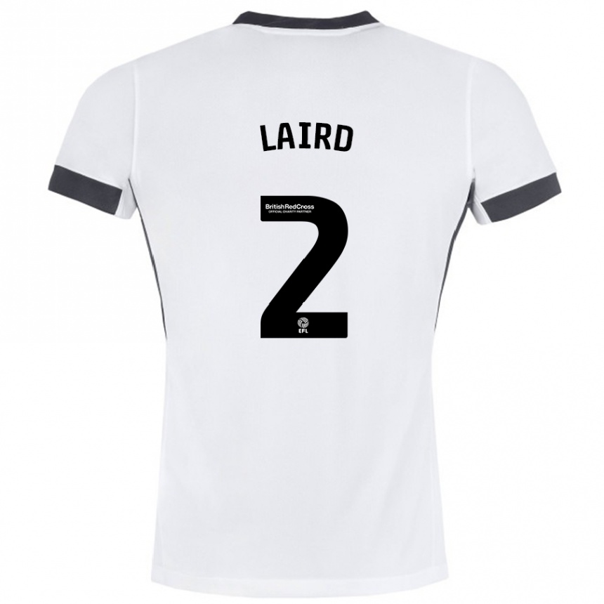 Niño Fútbol Camiseta Ethan Laird #2 Blanco Negro 2ª Equipación 2024/25