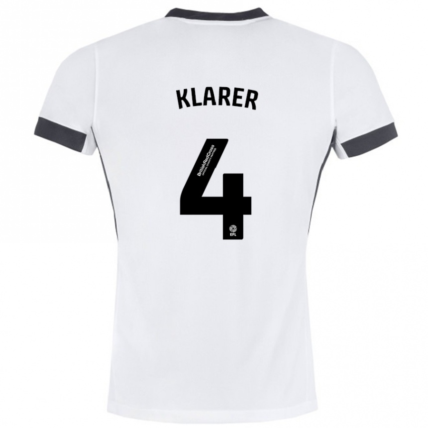 Niño Fútbol Camiseta Christoph Klarer #4 Blanco Negro 2ª Equipación 2024/25