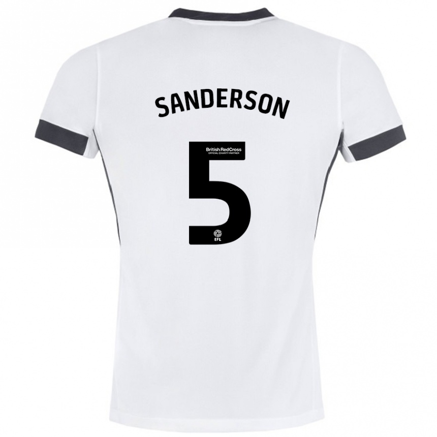 Niño Fútbol Camiseta Dion Sanderson #5 Blanco Negro 2ª Equipación 2024/25