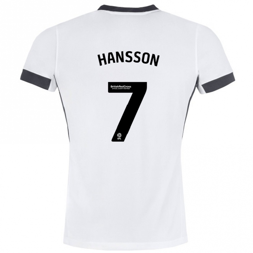 Niño Fútbol Camiseta Emil Hansson #7 Blanco Negro 2ª Equipación 2024/25