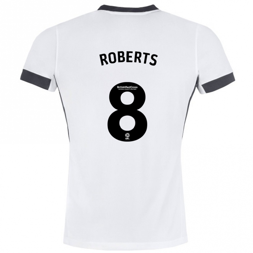 Niño Fútbol Camiseta Tyler Roberts #8 Blanco Negro 2ª Equipación 2024/25