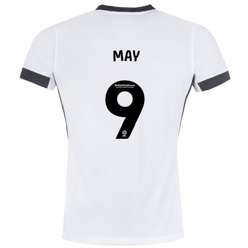 Niño Fútbol Camiseta Alfie May #9 Blanco Negro 2ª Equipación 2024/25