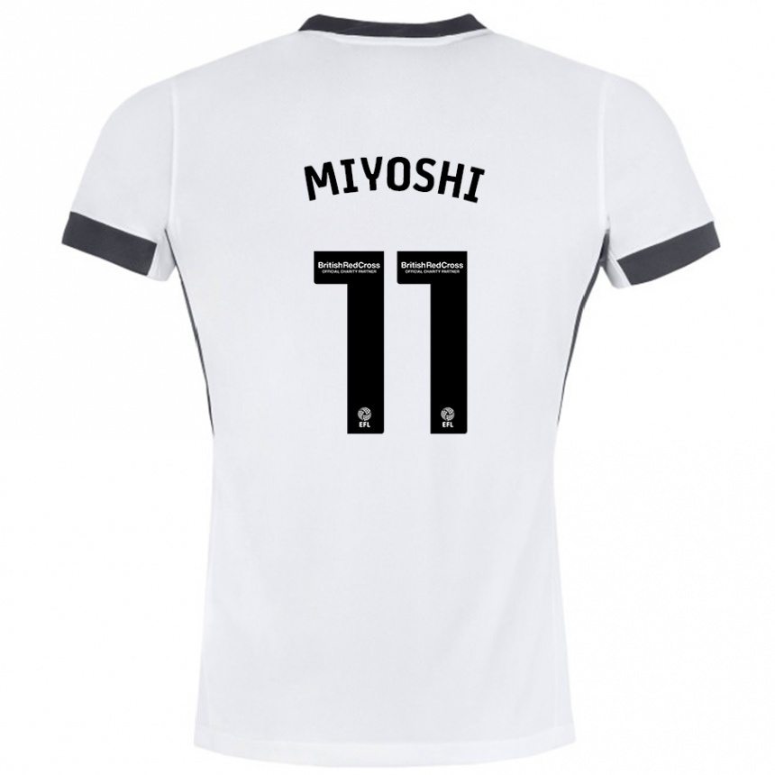 Niño Fútbol Camiseta Koji Miyoshi #11 Blanco Negro 2ª Equipación 2024/25