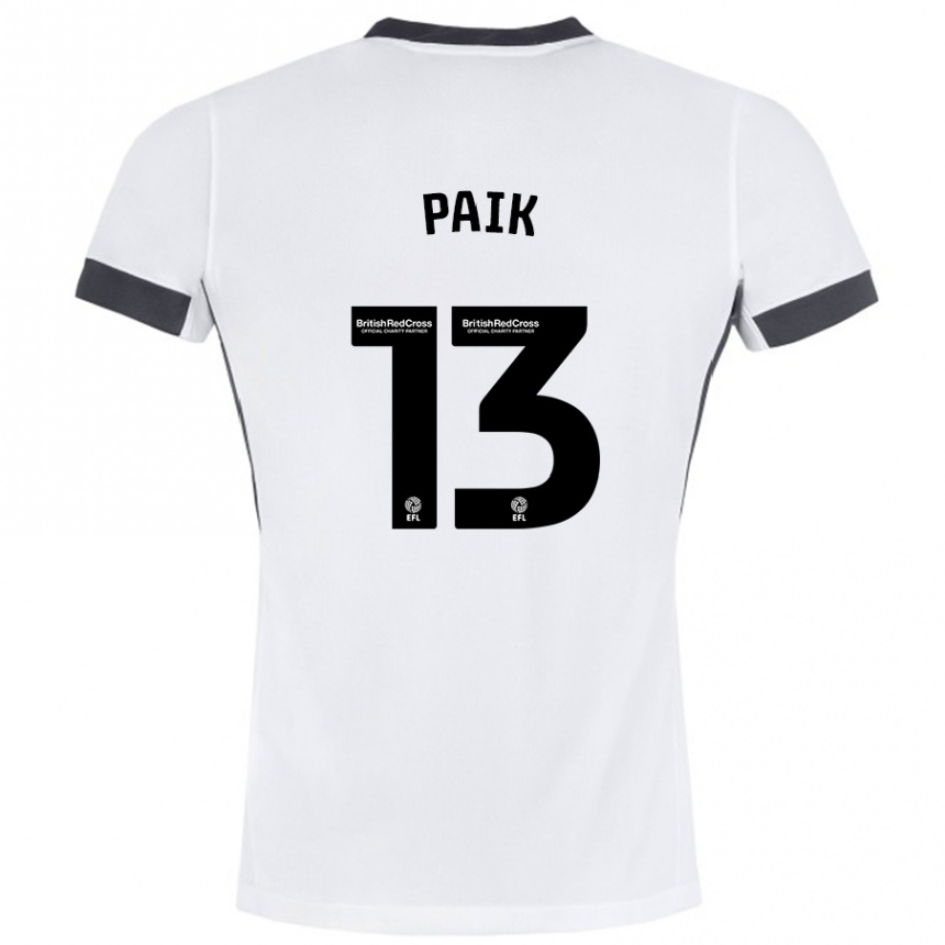 Niño Fútbol Camiseta Seung-Ho Paik #13 Blanco Negro 2ª Equipación 2024/25