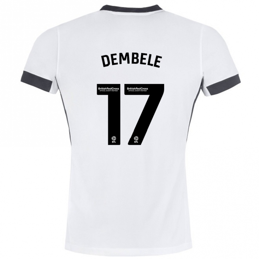 Niño Fútbol Camiseta Siriki Dembélé #17 Blanco Negro 2ª Equipación 2024/25