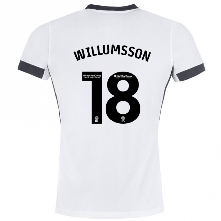 Niño Fútbol Camiseta Willum Thór Willumsson #18 Blanco Negro 2ª Equipación 2024/25