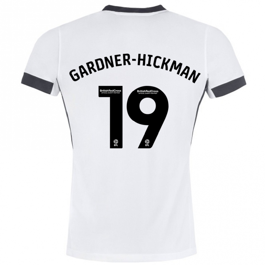 Niño Fútbol Camiseta Taylor Gardner-Hickman #19 Blanco Negro 2ª Equipación 2024/25