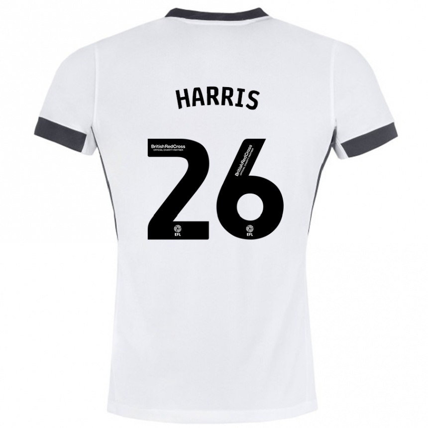 Niño Fútbol Camiseta Luke Harris #26 Blanco Negro 2ª Equipación 2024/25