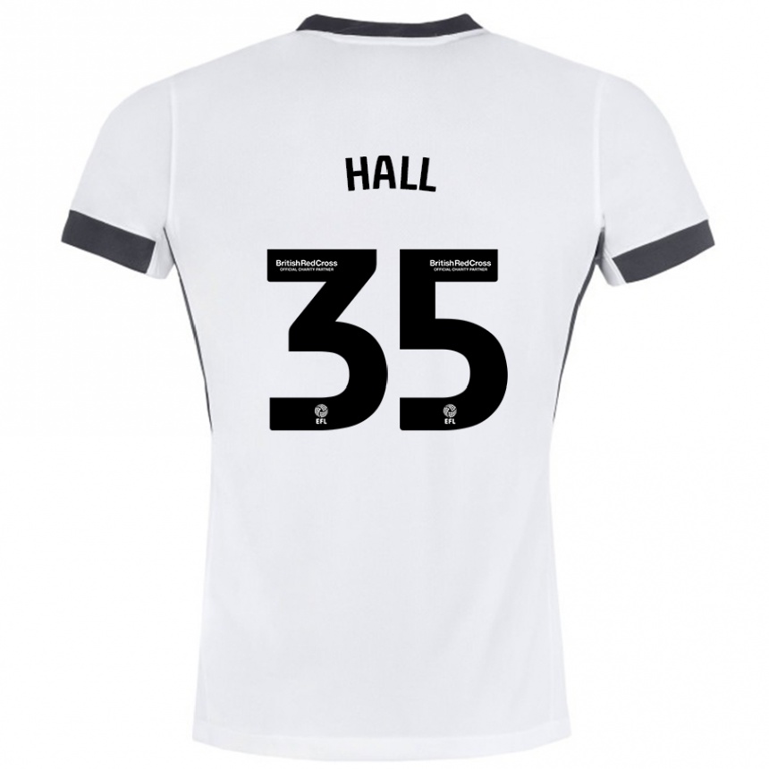 Niño Fútbol Camiseta George Hall #35 Blanco Negro 2ª Equipación 2024/25