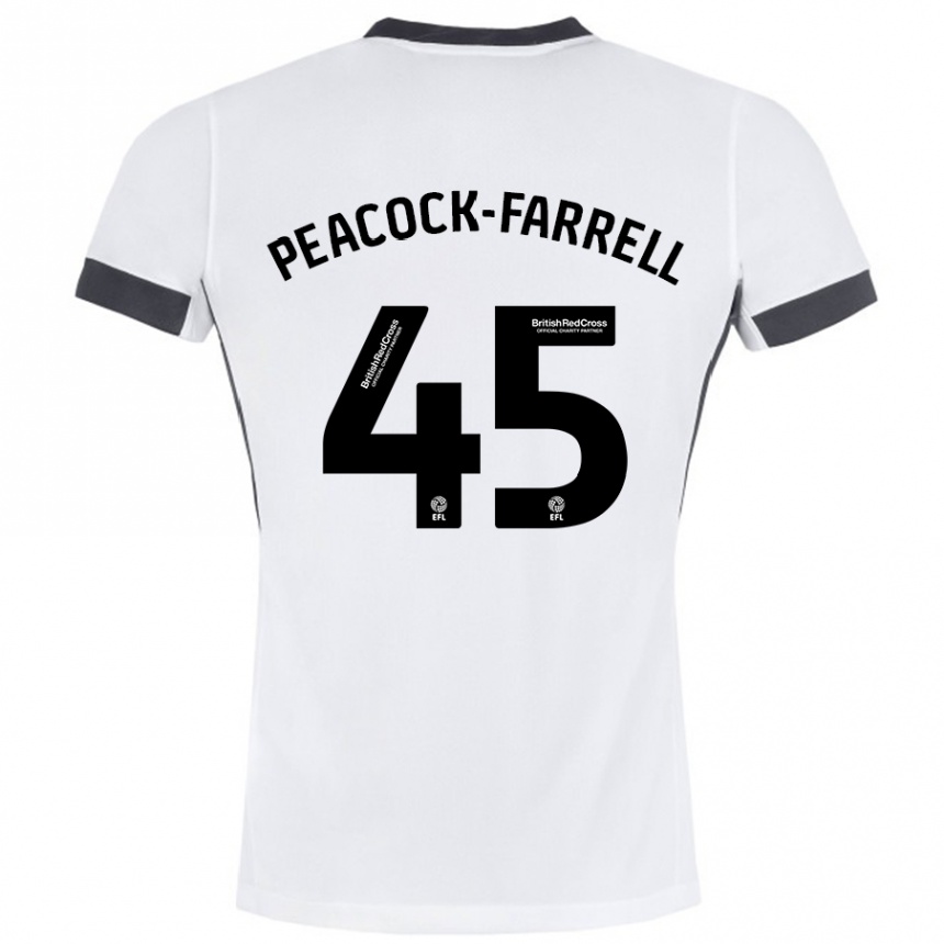 Niño Fútbol Camiseta Bailey Peacock-Farrell #45 Blanco Negro 2ª Equipación 2024/25