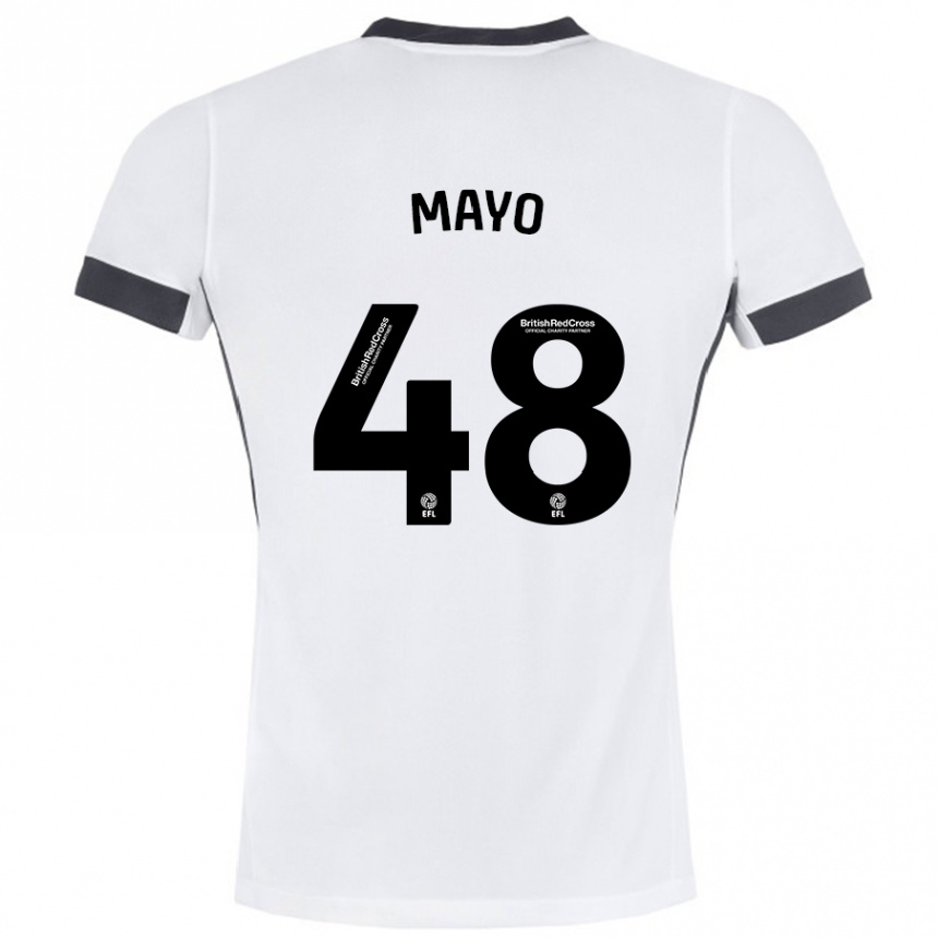 Niño Fútbol Camiseta Bradley Mayo #48 Blanco Negro 2ª Equipación 2024/25