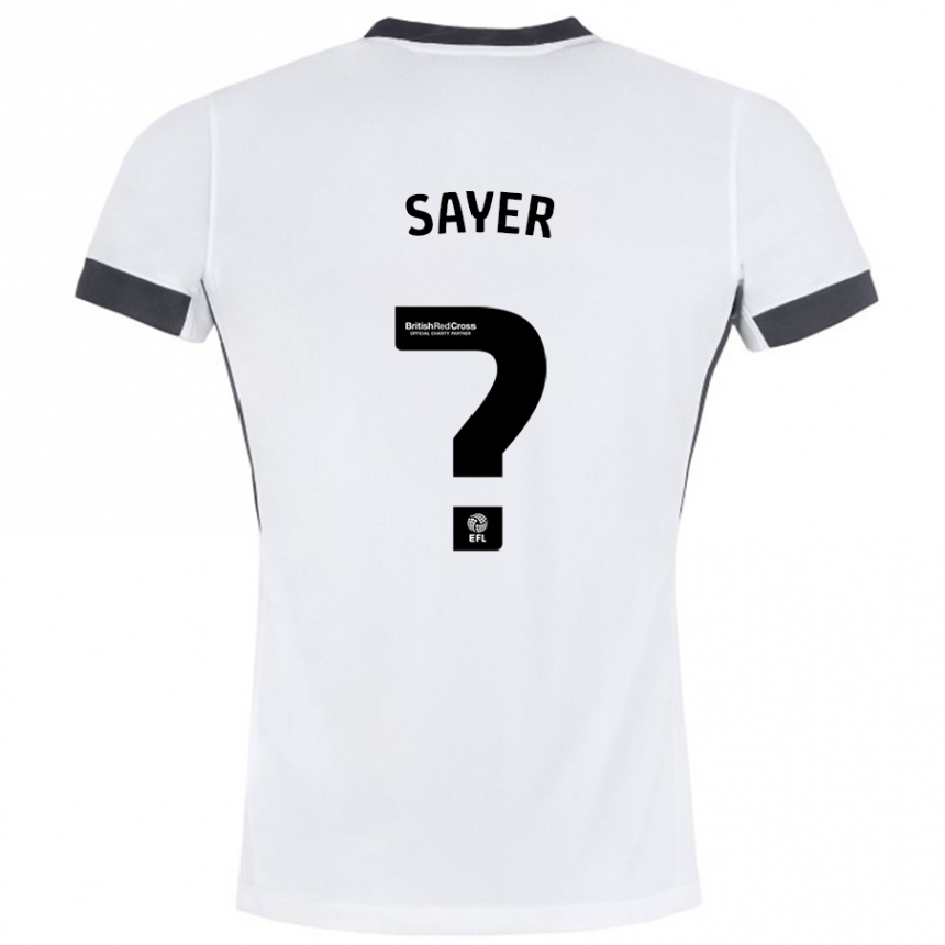 Niño Fútbol Camiseta Olly Sayer #0 Blanco Negro 2ª Equipación 2024/25