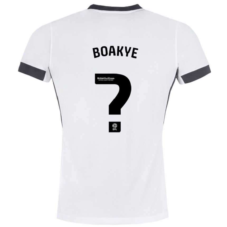 Niño Fútbol Camiseta Godfred Boakye #0 Blanco Negro 2ª Equipación 2024/25