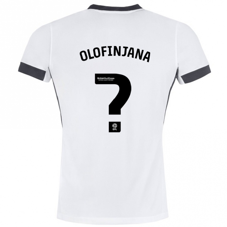 Niño Fútbol Camiseta Femi Olofinjana #0 Blanco Negro 2ª Equipación 2024/25