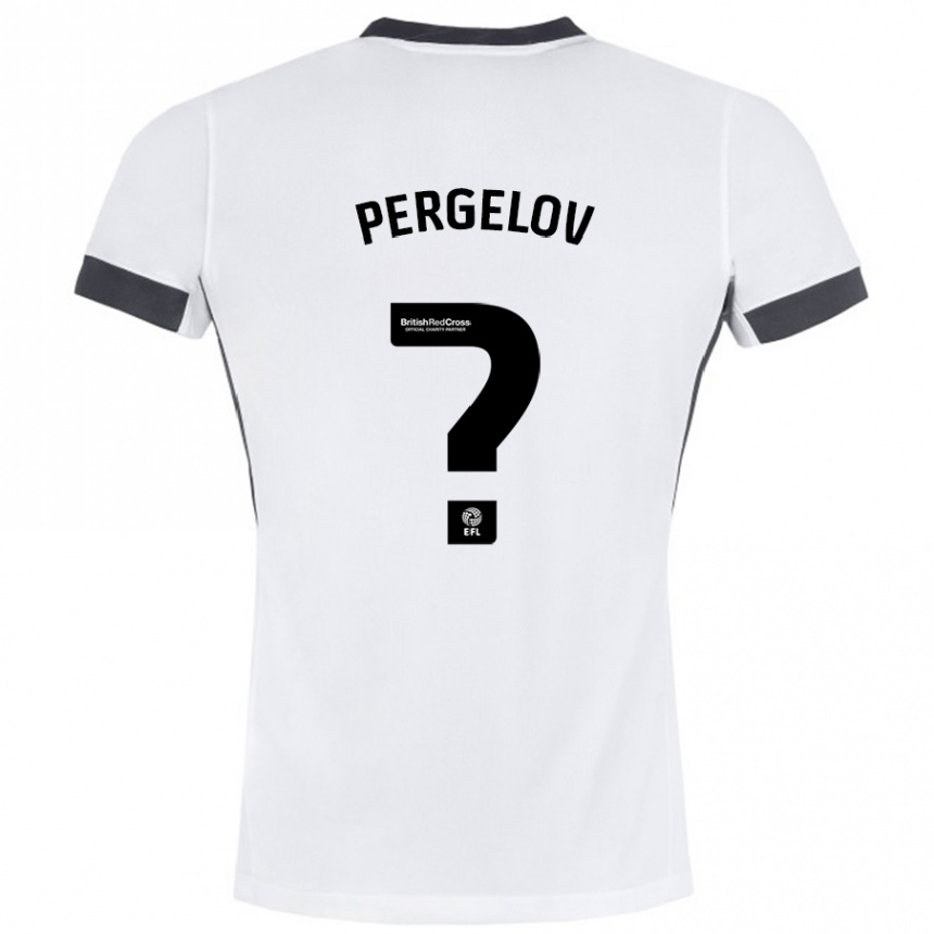 Niño Fútbol Camiseta Stoyan Pergelov #0 Blanco Negro 2ª Equipación 2024/25