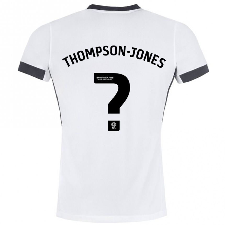 Niño Fútbol Camiseta Riquelme Thompson-Jones #0 Blanco Negro 2ª Equipación 2024/25