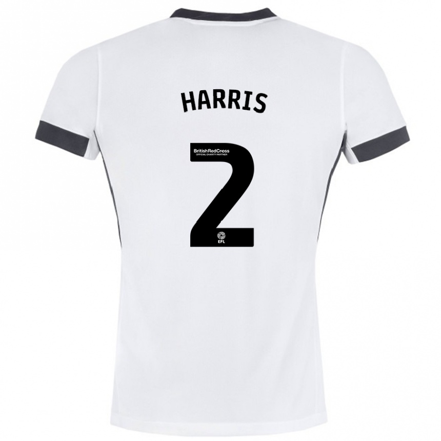 Niño Fútbol Camiseta Martha Harris #2 Blanco Negro 2ª Equipación 2024/25