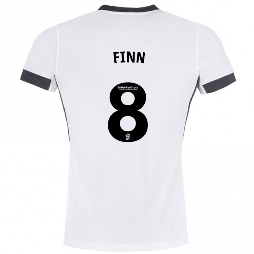 Niño Fútbol Camiseta Jamie Finn #8 Blanco Negro 2ª Equipación 2024/25