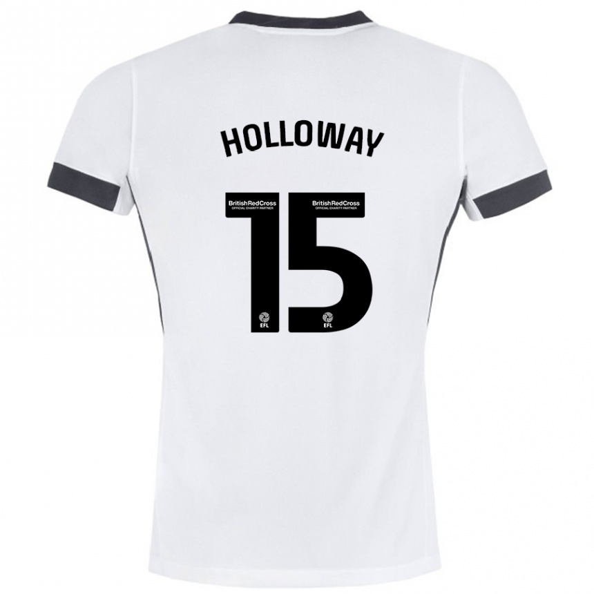 Niño Fútbol Camiseta Rebecca Holloway #15 Blanco Negro 2ª Equipación 2024/25