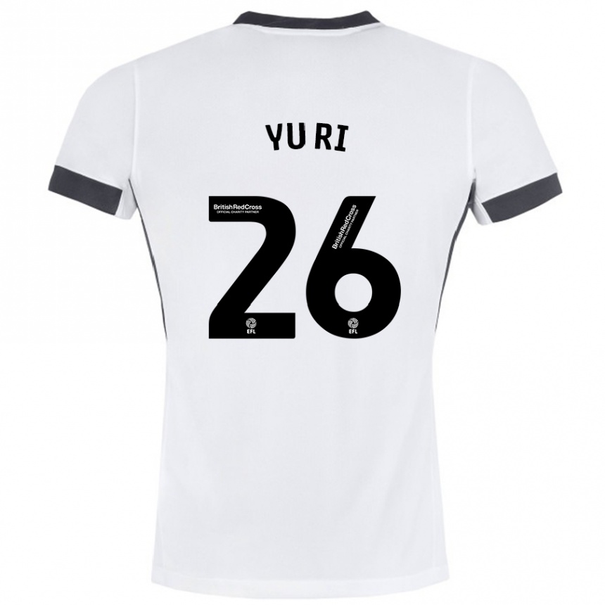 Niño Fútbol Camiseta Choe Yu-Ri #26 Blanco Negro 2ª Equipación 2024/25