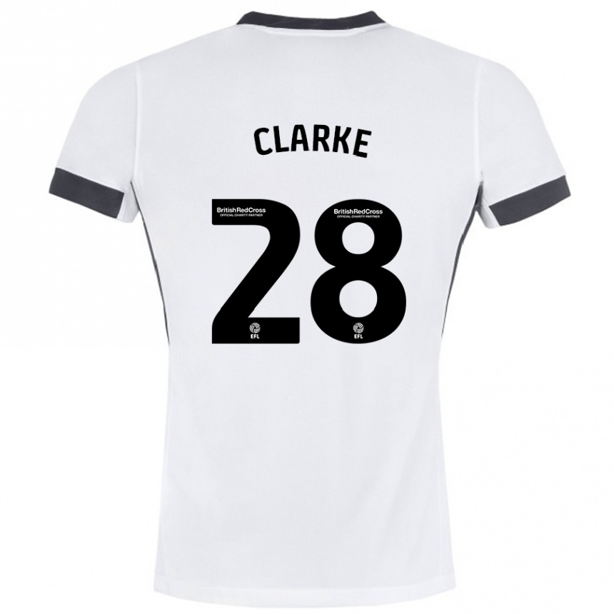 Niño Fútbol Camiseta Charlotte Clarke #28 Blanco Negro 2ª Equipación 2024/25