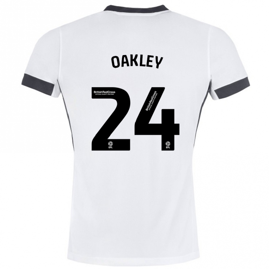 Niño Fútbol Camiseta Marcel Oakley #24 Blanco Negro 2ª Equipación 2024/25