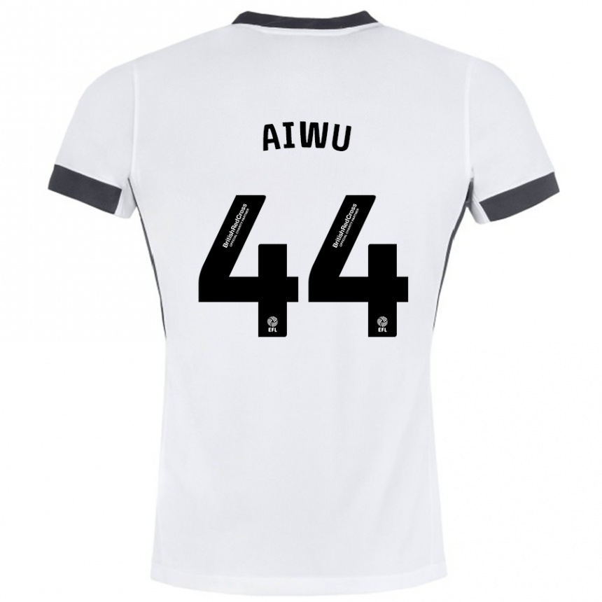 Niño Fútbol Camiseta Emanuel Aiwu #44 Blanco Negro 2ª Equipación 2024/25