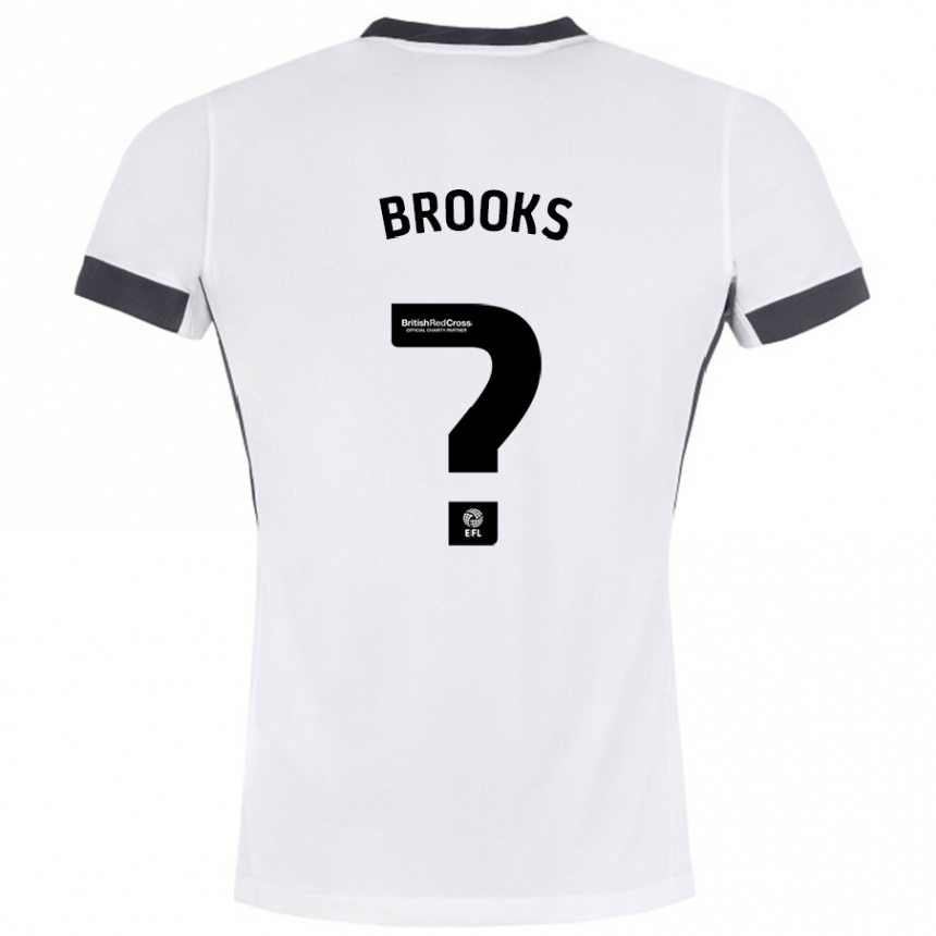 Niño Fútbol Camiseta Kobi Brooks #0 Blanco Negro 2ª Equipación 2024/25