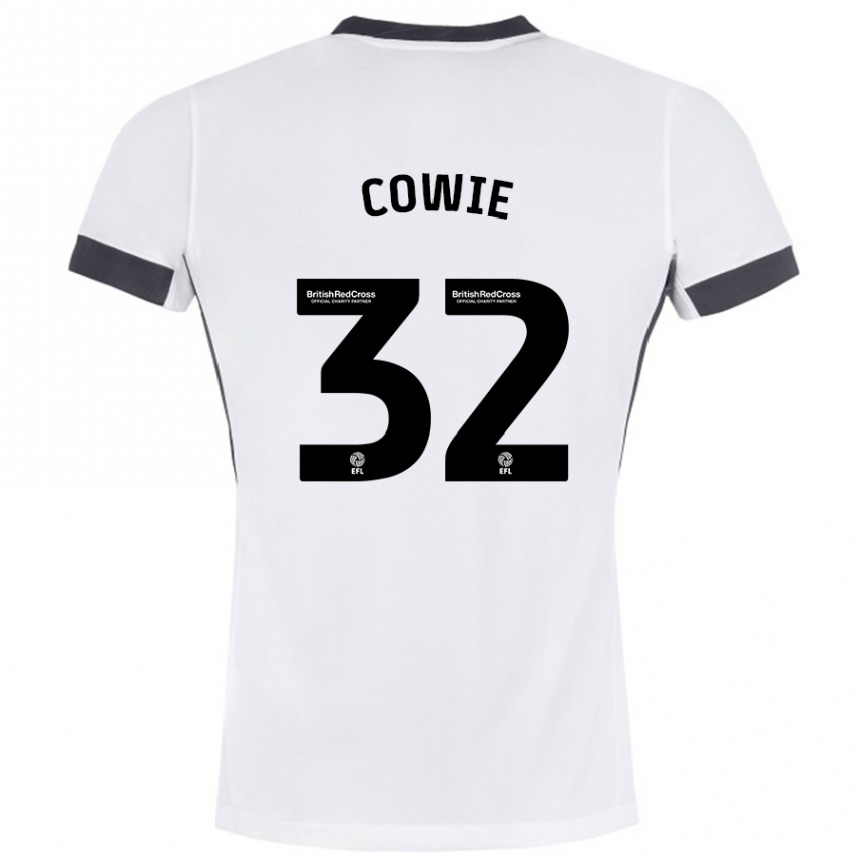 Niño Fútbol Camiseta Abbie Cowie #32 Blanco Negro 2ª Equipación 2024/25