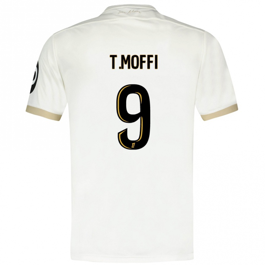 Niño Fútbol Camiseta Terem Moffi #9 Blanco Dorado 2ª Equipación 2024/25