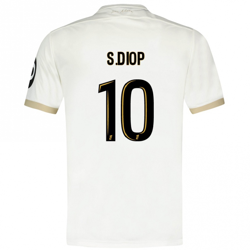 Niño Fútbol Camiseta Sofiane Diop #10 Blanco Dorado 2ª Equipación 2024/25