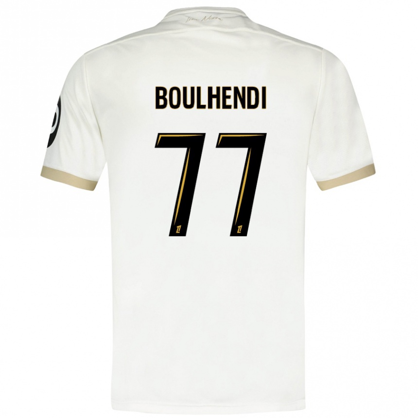 Niño Fútbol Camiseta Teddy Boulhendi #77 Blanco Dorado 2ª Equipación 2024/25