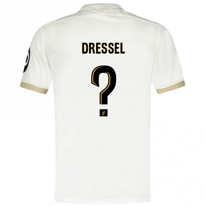 Niño Fútbol Camiseta Charlie Dressel #0 Blanco Dorado 2ª Equipación 2024/25