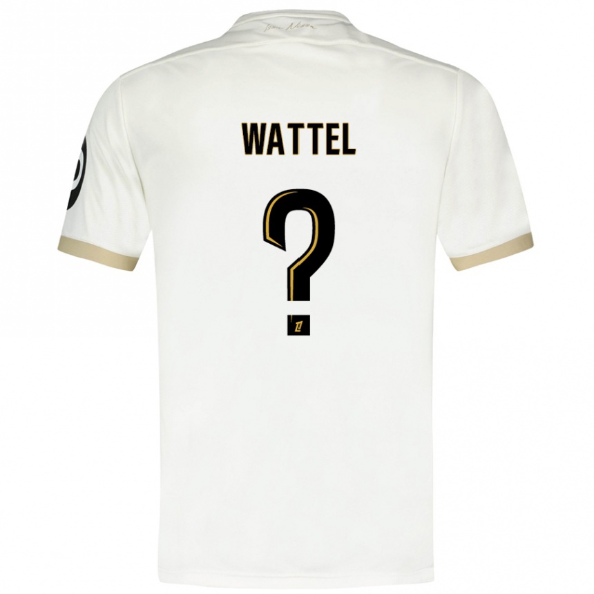 Niño Fútbol Camiseta Sami Wattel #0 Blanco Dorado 2ª Equipación 2024/25