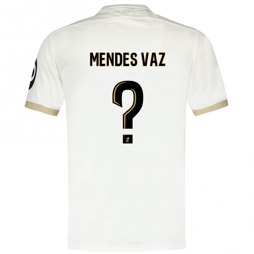 Niño Fútbol Camiseta Hernâni Mendes Vaz #0 Blanco Dorado 2ª Equipación 2024/25