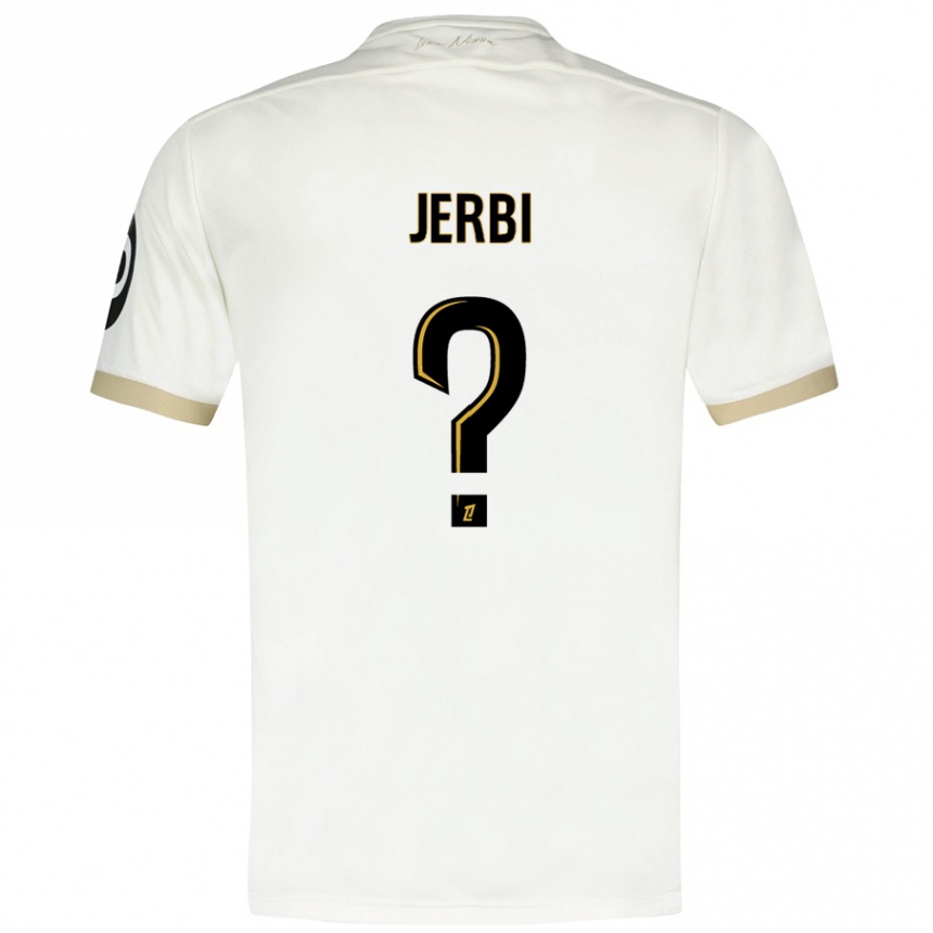 Niño Fútbol Camiseta Rayan Jerbi #0 Blanco Dorado 2ª Equipación 2024/25