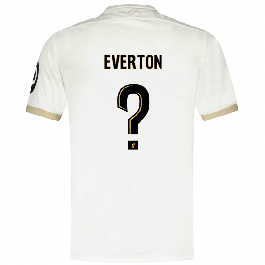 Niño Fútbol Camiseta Everton #0 Blanco Dorado 2ª Equipación 2024/25