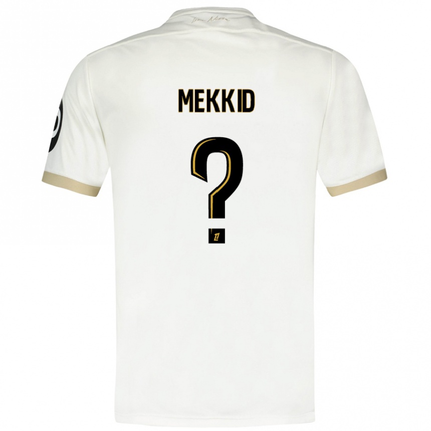 Niño Fútbol Camiseta Ayoub Mekkid #0 Blanco Dorado 2ª Equipación 2024/25