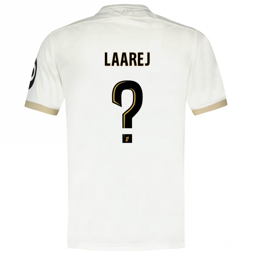 Niño Fútbol Camiseta Nassim Laarej #0 Blanco Dorado 2ª Equipación 2024/25