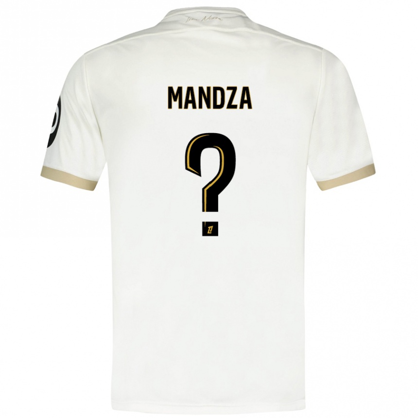 Niño Fútbol Camiseta Xavier Mandza #0 Blanco Dorado 2ª Equipación 2024/25