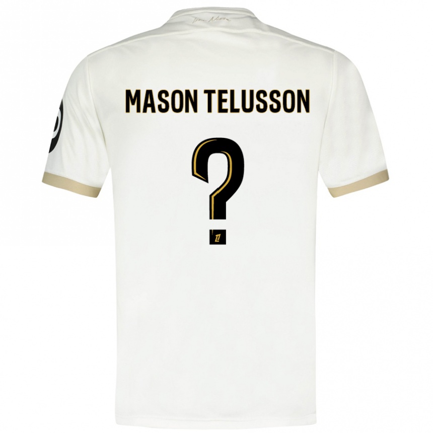 Niño Fútbol Camiseta Jah Mason Telusson #0 Blanco Dorado 2ª Equipación 2024/25